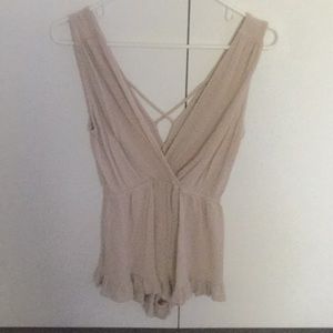 Frilly tan romper